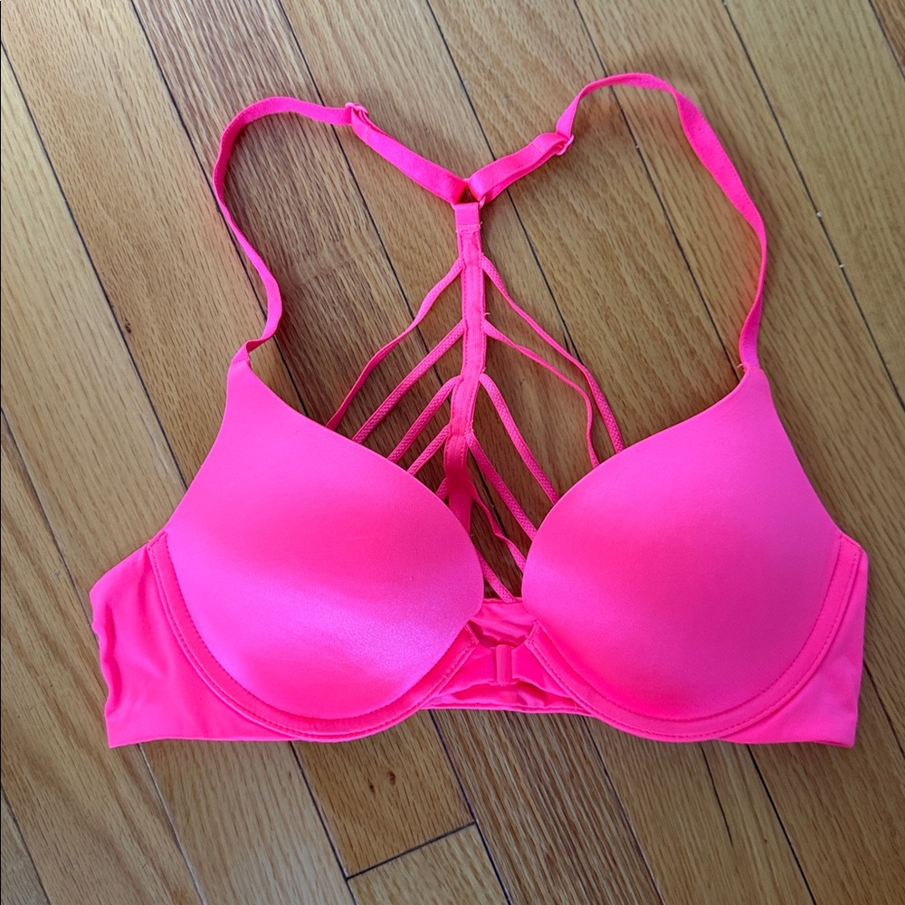 Victorias Secret Very Sexy Push up Vibrant Pink Strappy Bra